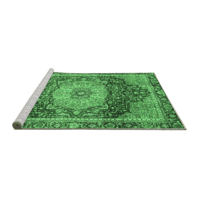 Sideview of Machine Washable Persian Emerald Green Traditional Area Rugs, wshabs3128emgrn