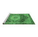 Sideview of Machine Washable Persian Emerald Green Traditional Area Rugs, wshabs3128emgrn