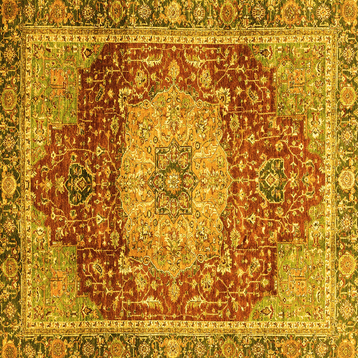 Square Persian Yellow Traditional Rug, abs3128yw