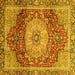 Square Machine Washable Persian Yellow Traditional Rug, wshabs3128yw