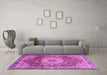 Machine Washable Persian Purple Traditional Area Rugs in a Living Room, wshabs3128pur