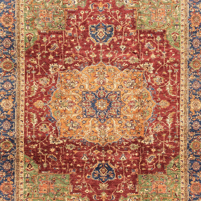 Machine Washable Abstract Red Rug, wshabs3128