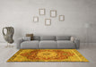 Machine Washable Persian Yellow Traditional Rug in a Living Room, wshabs3128yw