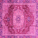 Square Machine Washable Persian Pink Traditional Rug, wshabs3128pnk