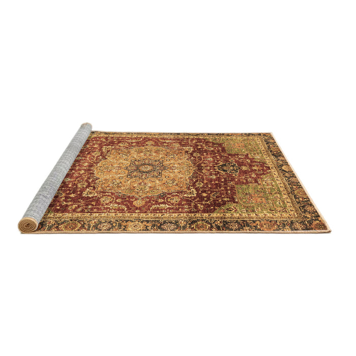Sideview of Machine Washable Persian Brown Traditional Rug, wshabs3128brn