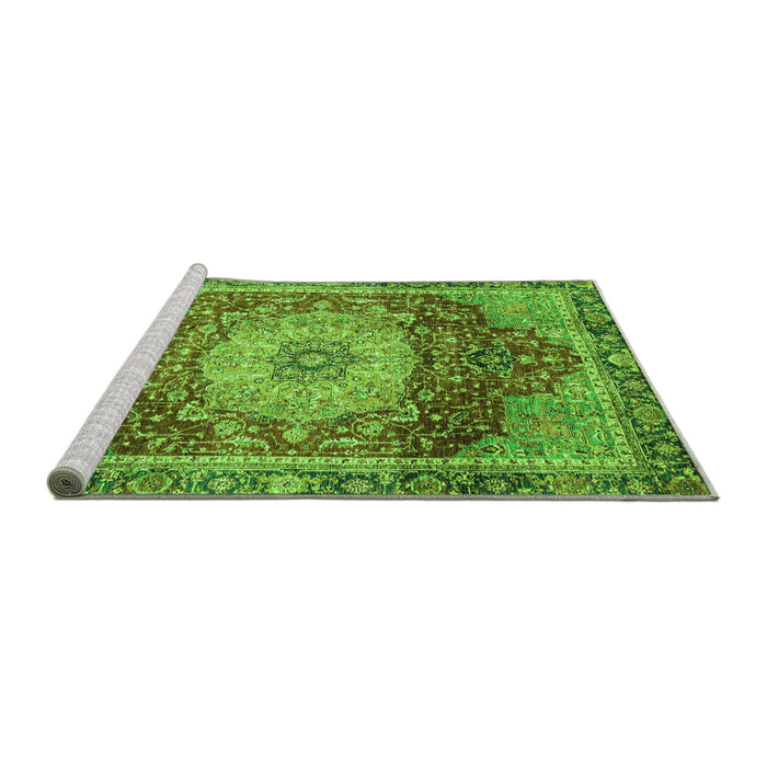 Sideview of Machine Washable Persian Green Traditional Area Rugs, wshabs3128grn