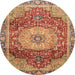 Round Abstract Red Persian Rug, abs3128