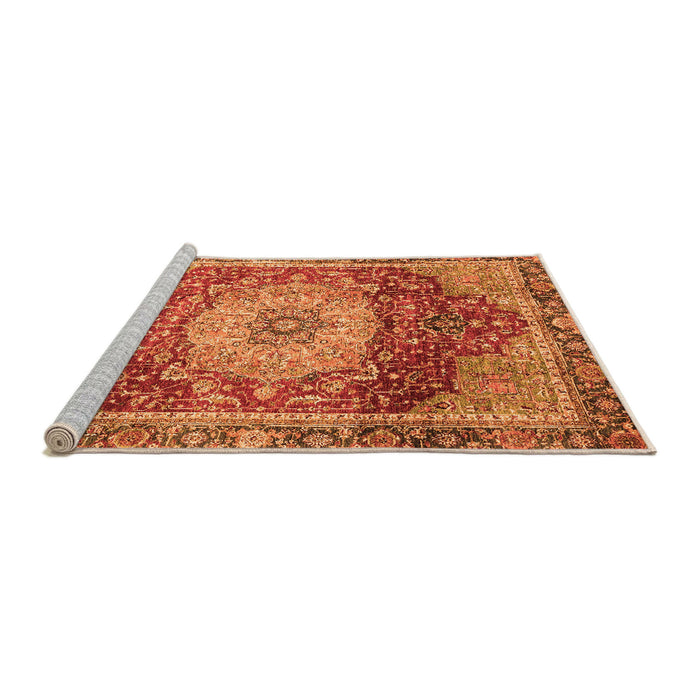 Sideview of Machine Washable Persian Orange Traditional Area Rugs, wshabs3128org