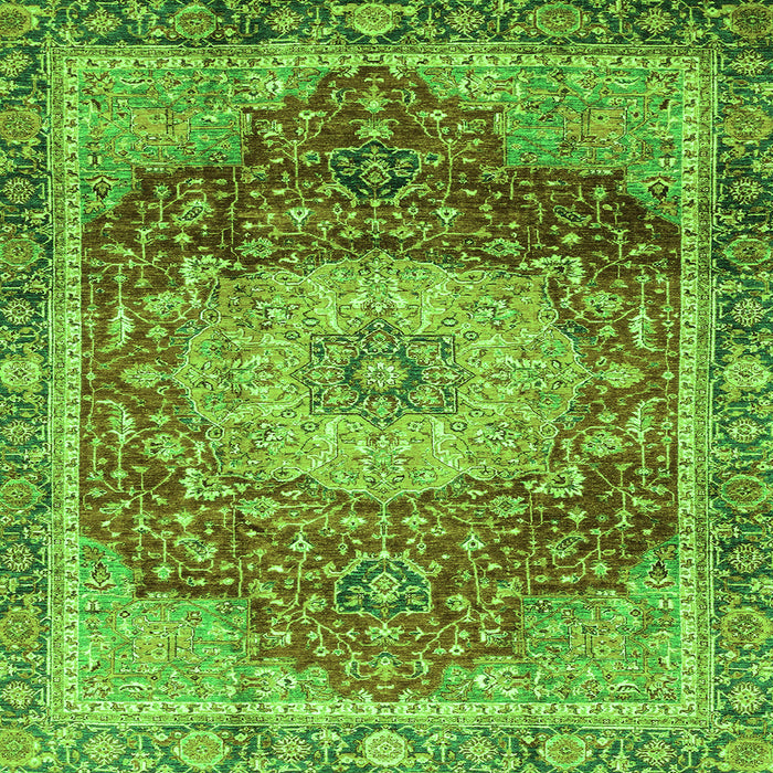 Square Machine Washable Persian Green Traditional Area Rugs, wshabs3128grn