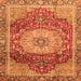 Square Machine Washable Persian Orange Traditional Area Rugs, wshabs3128org