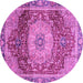 Round Persian Purple Traditional Rug, abs3128pur