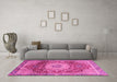 Machine Washable Persian Pink Traditional Rug in a Living Room, wshabs3128pnk