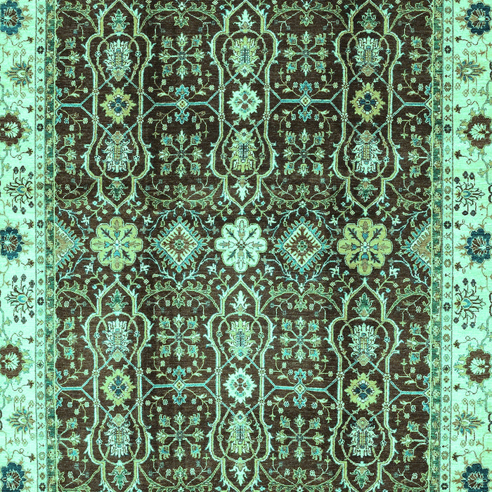 Machine Washable Oriental Turquoise Traditional Area Rugs, wshabs3129turq