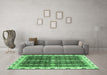 Machine Washable Oriental Emerald Green Traditional Area Rugs in a Living Room,, wshabs3129emgrn