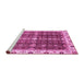 Sideview of Machine Washable Oriental Pink Traditional Rug, wshabs3129pnk