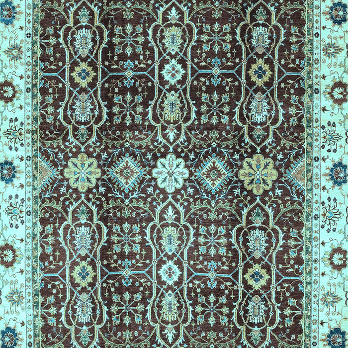 Machine Washable Oriental Light Blue Traditional Rug, wshabs3129lblu