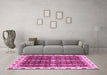 Machine Washable Oriental Pink Traditional Rug in a Living Room, wshabs3129pnk