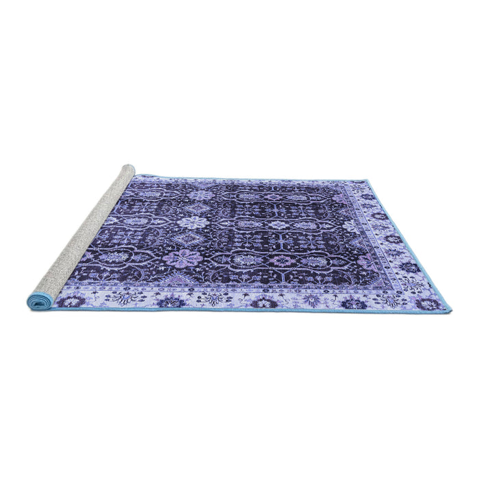 Sideview of Machine Washable Oriental Blue Traditional Rug, wshabs3129blu