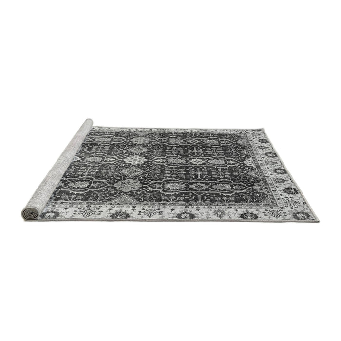 Sideview of Machine Washable Oriental Gray Traditional Rug, wshabs3129gry