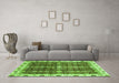 Machine Washable Oriental Green Traditional Area Rugs in a Living Room,, wshabs3129grn