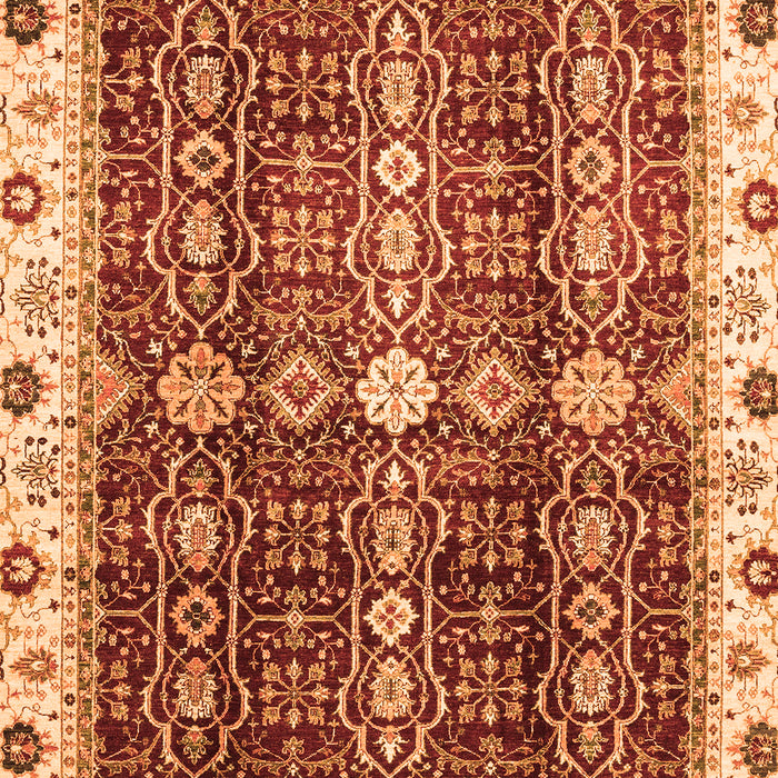 Machine Washable Oriental Orange Traditional Area Rugs, wshabs3129org