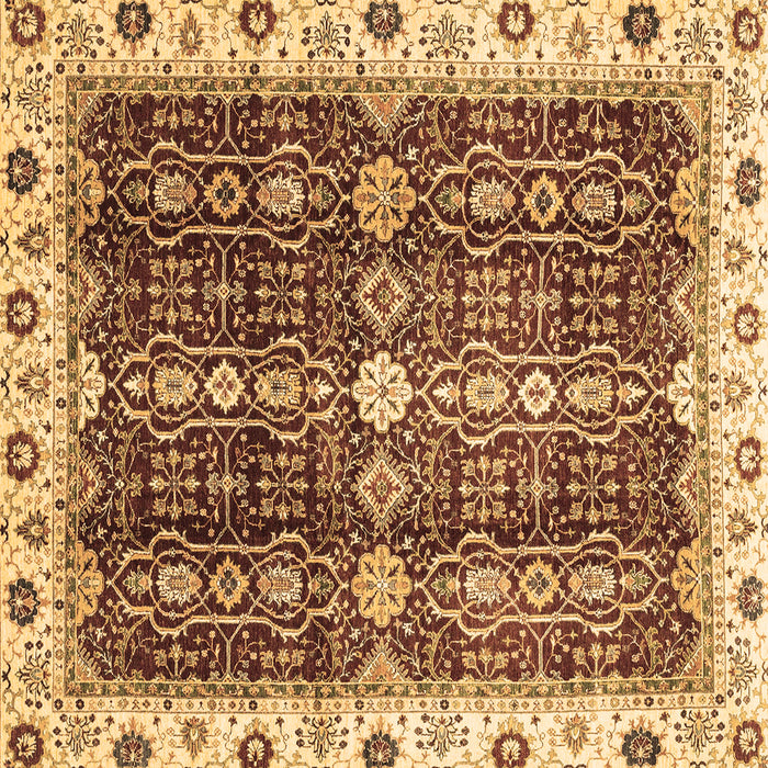 Square Oriental Brown Traditional Rug, abs3129brn