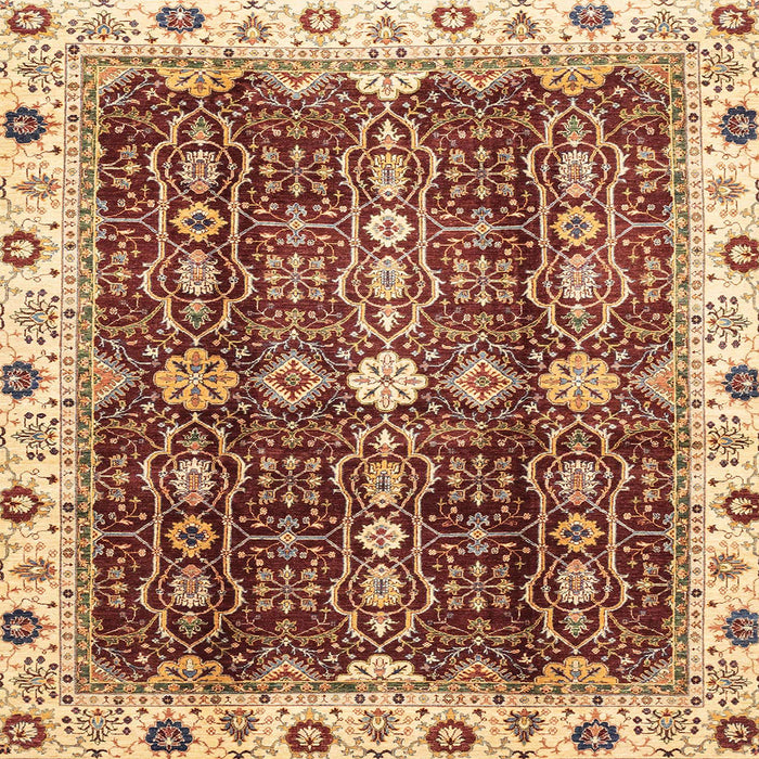 Square Abstract Red Oriental Rug, abs3129
