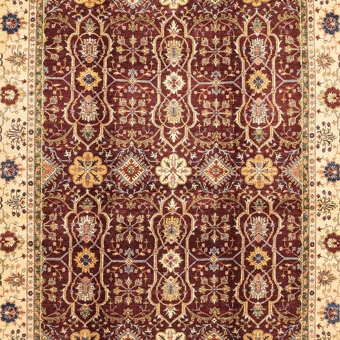 Machine Washable Abstract Tomato Red Rug, wshabs3129