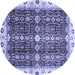 Round Oriental Blue Traditional Rug, abs3129blu