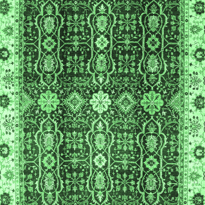 Machine Washable Oriental Emerald Green Traditional Area Rugs, wshabs3129emgrn