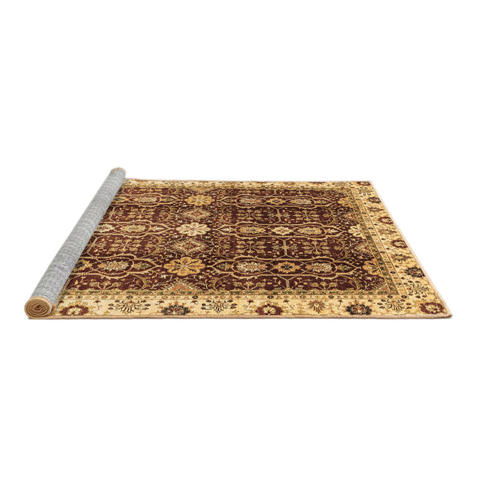 Sideview of Machine Washable Oriental Brown Traditional Rug, wshabs3129brn