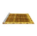 Sideview of Machine Washable Oriental Yellow Traditional Rug, wshabs3129yw