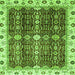 Square Machine Washable Oriental Green Traditional Area Rugs, wshabs3129grn