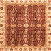 Square Machine Washable Oriental Orange Traditional Area Rugs, wshabs3129org