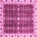 Square Machine Washable Oriental Pink Traditional Rug, wshabs3129pnk