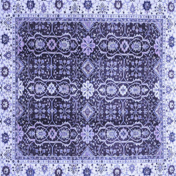 Square Machine Washable Oriental Blue Traditional Rug, wshabs3129blu