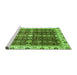 Sideview of Machine Washable Oriental Green Traditional Area Rugs, wshabs3129grn