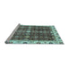 Sideview of Machine Washable Oriental Light Blue Traditional Rug, wshabs3129lblu