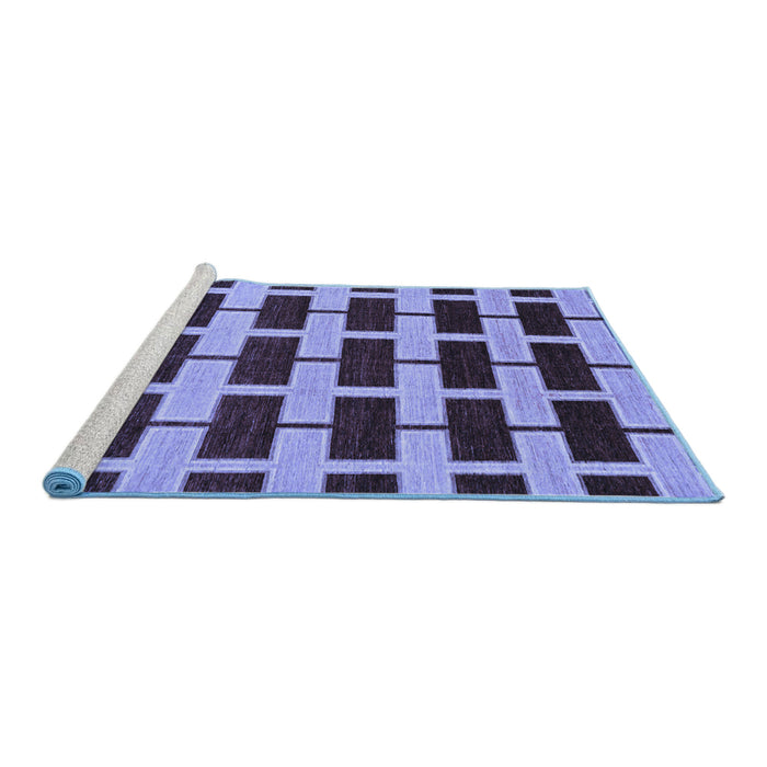 Sideview of Machine Washable Abstract Blue Modern Rug, wshabs312blu