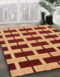 Abstract Orange Modern Rug in Family Room, abs312