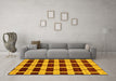 Machine Washable Abstract Yellow Modern Rug in a Living Room, wshabs312yw