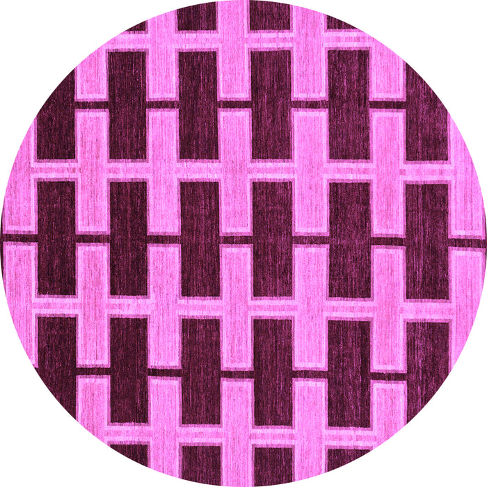 Round Machine Washable Abstract Purple Modern Area Rugs, wshabs312pur
