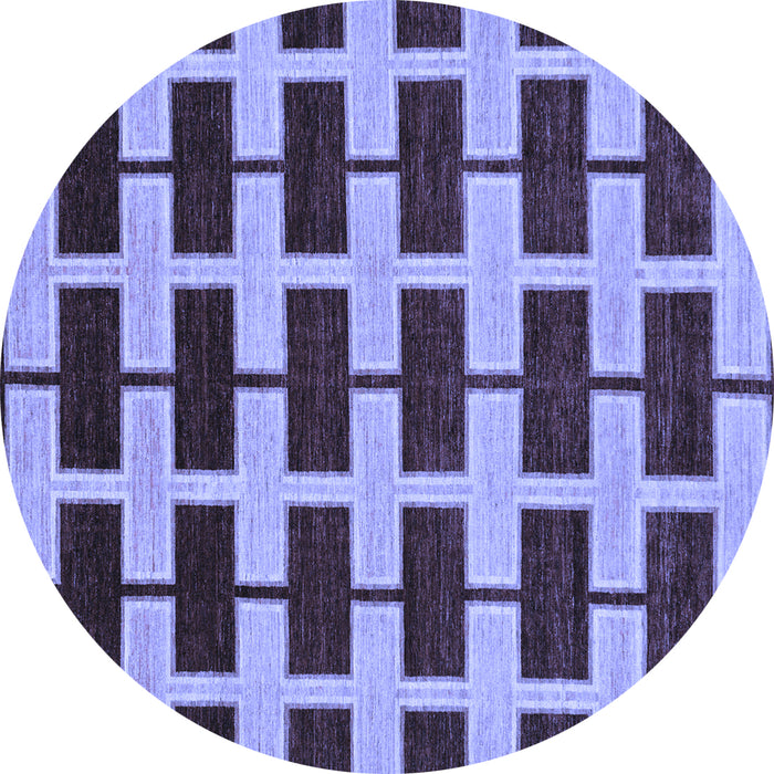 Round Abstract Blue Modern Rug, abs312blu