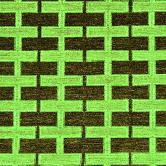 Square Machine Washable Abstract Green Modern Area Rugs, wshabs312grn
