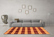 Machine Washable Abstract Orange Modern Area Rugs in a Living Room, wshabs312org