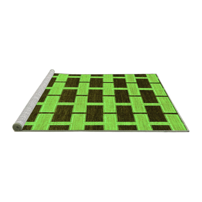 Sideview of Machine Washable Abstract Green Modern Area Rugs, wshabs312grn