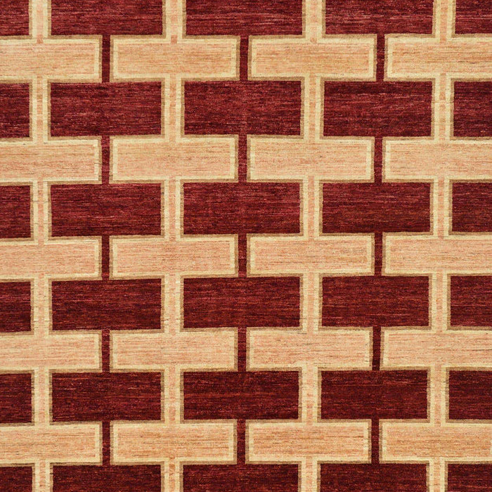 Machine Washable Abstract Orange Rug, wshabs312