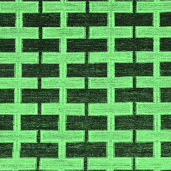 Square Machine Washable Abstract Emerald Green Modern Area Rugs, wshabs312emgrn