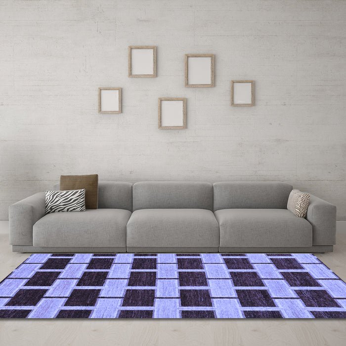 Machine Washable Abstract Blue Modern Rug in a Living Room, wshabs312blu