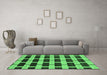 Machine Washable Abstract Emerald Green Modern Area Rugs in a Living Room,, wshabs312emgrn